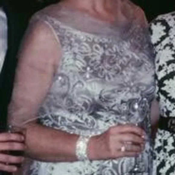 Cameron Blake size 14 silver grey gown - Picture 6 of 6